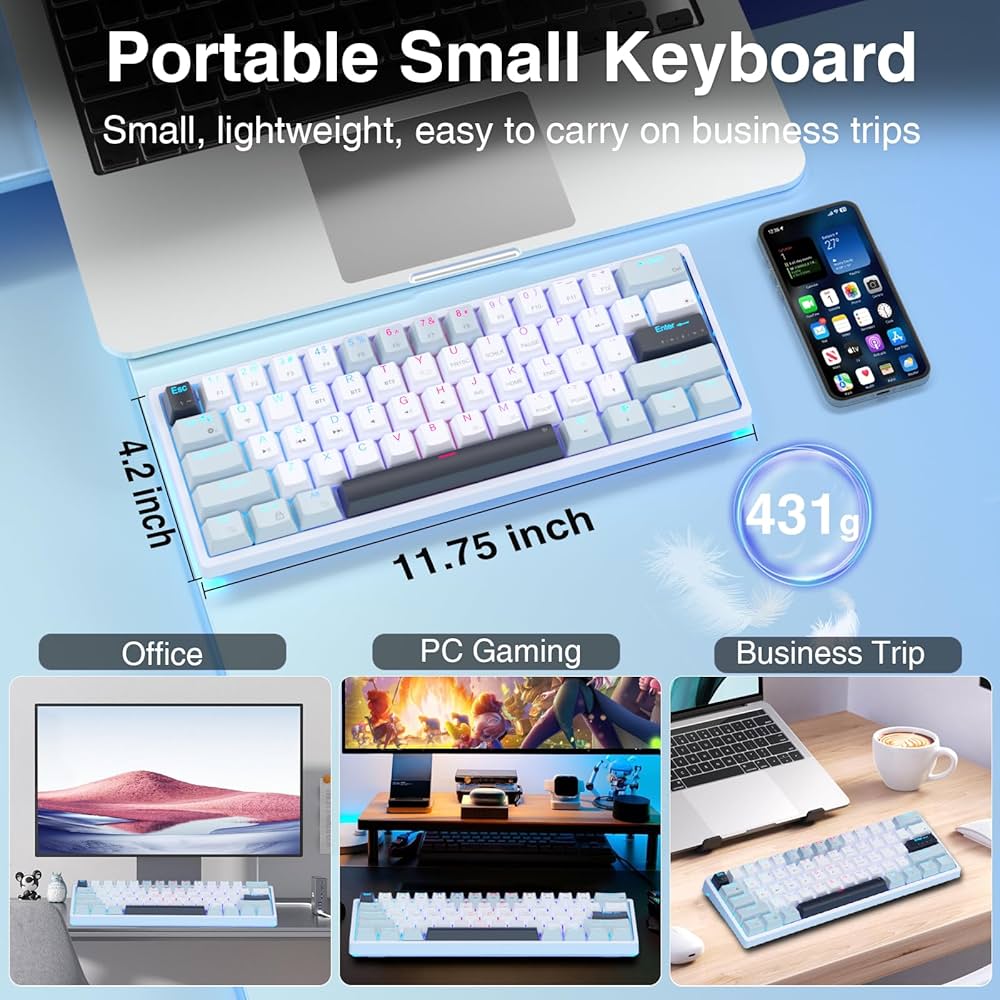 Amazon.com: SOLAKAKA SK961 Wireless Mechanical Keyboard with